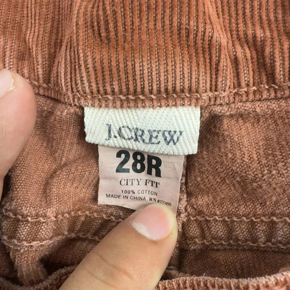 J Crew Pants Womens 28 Orange Cotton Corduroy Skinny Matchstick City Fit Casual